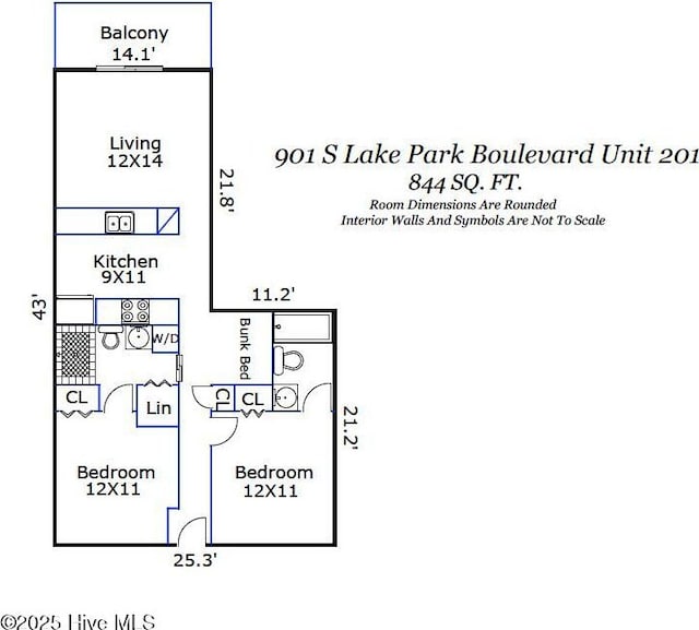901 Lake Park Blvd S Unit 201, Carolina Beach, NC 28428 - view of room layout