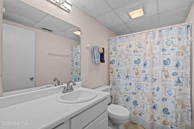 901 Lake Park Blvd S Unit 201, Carolina Beach, NC 28428 - full bathroom featuring a drop ceiling, vanity, and curtained shower