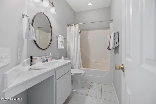 826 Shelton Ct, Wilmington, NC 28412 - bathroom with vanity, shower / tub combo with curtain, and tile patterned floors