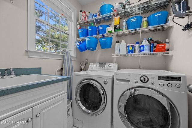 106 Blue Heron Cir, Sneads Ferry, NC 28460 - washroom featuring cabinet space and washer and dryer