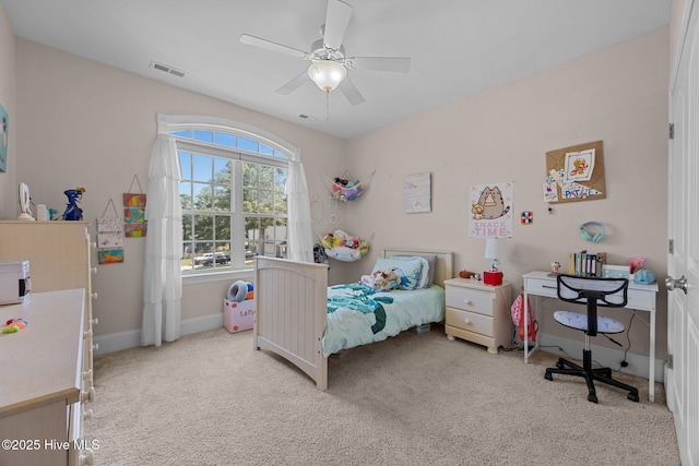 106 Blue Heron Cir, Sneads Ferry, NC 28460 - bedroom featuring light colored carpet and a ceiling fan