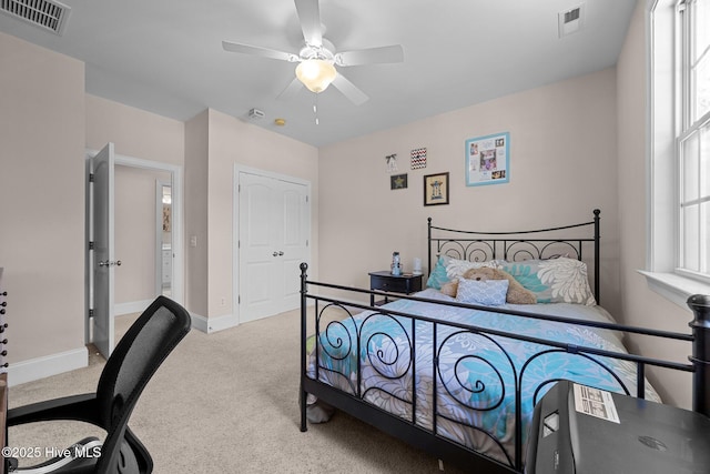 106 Blue Heron Cir, Sneads Ferry, NC 28460 - bedroom with carpet floors and ceiling fan