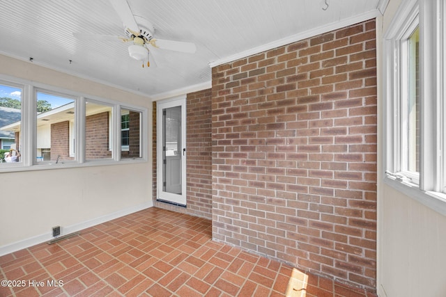 1902 York St, Kinston, NC 28504 - unfurnished sunroom with a ceiling fan