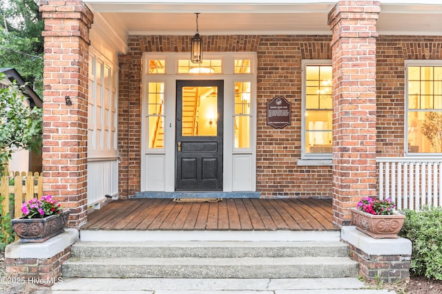 503 S 3rd St, Wilmington, NC 28401 - view of exterior entry with brick siding and a porch