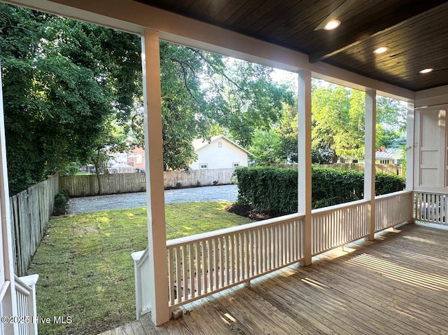 503 S 3rd St, Wilmington, NC 28401 - wooden deck with a fenced backyard