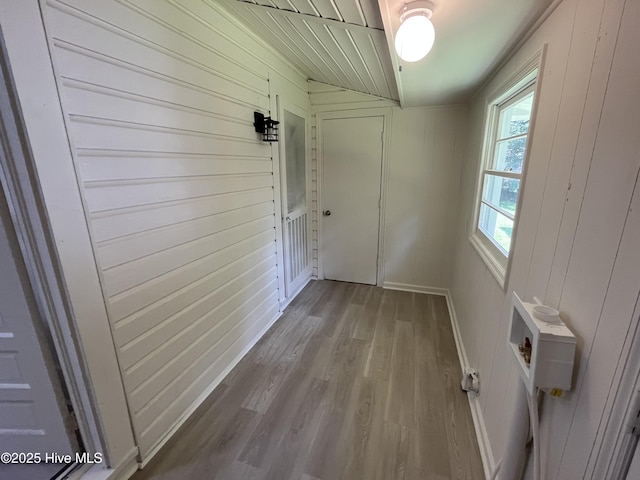 148 N Mitchell Ford Rd, Clarkton, NC 28433 - hall featuring wood finished floors and wooden walls