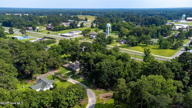 148 N Mitchell Ford Rd, Clarkton, NC 28433 - aerial view of property and surrounding area featuring a heavily wooded area