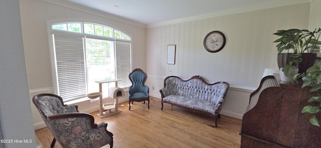 3129 Lake Pointe Trl, Rocky Mount, NC 27804 - living area featuring crown molding and light wood-style floors