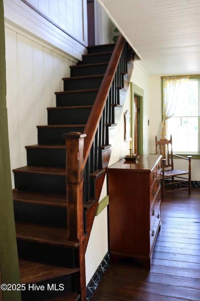 212 Carteret St, Bath, NC 27808 - stairway with hardwood / wood-style floors