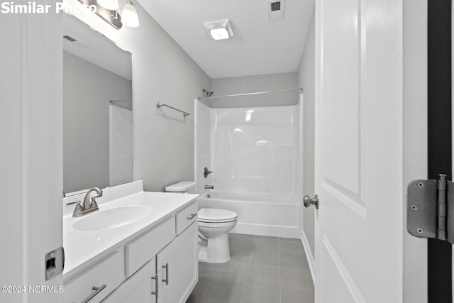 770 Aria Ln, Hubert, NC 28539 - bathroom with vanity, tile patterned flooring, and  shower combination