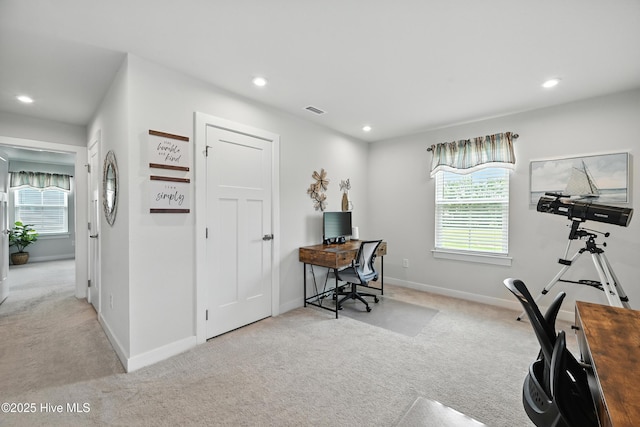 129 Glenmoor Path, Moyock, NC 27958 - office featuring light carpet and recessed lighting