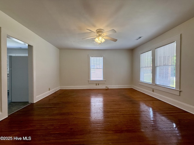 603 E 8th St, Washington, NC 27889 - spare room with hardwood / wood-style floors and a ceiling fan