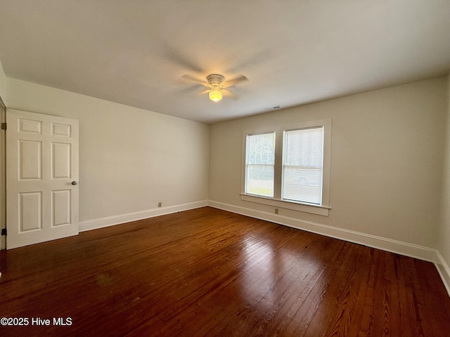 603 E 8th St, Washington, NC 27889 - unfurnished room featuring ceiling fan and dark wood-type flooring