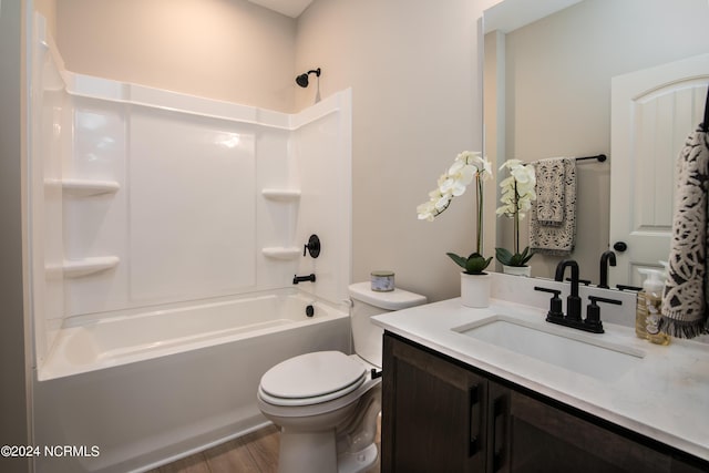 301 Glassmine Trl Unit 48, Aberdeen, NC 28315 - full bath with vanity, shower / bath combination, and wood finished floors