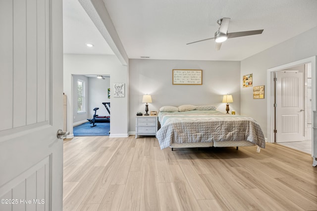 145 Beechnut Ave, South Mills, NC 27976 - bedroom featuring light wood finished floors and a ceiling fan