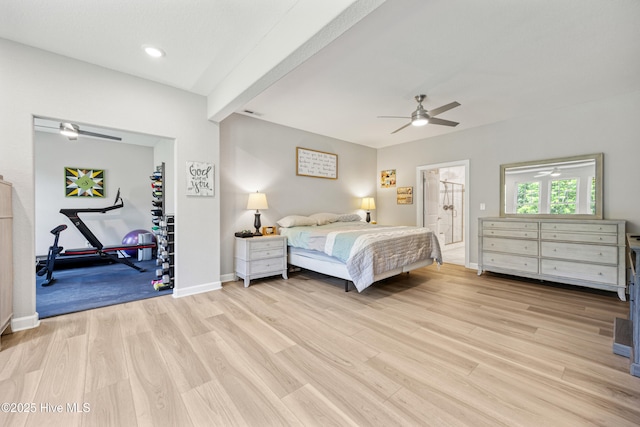 145 Beechnut Ave, South Mills, NC 27976 - bedroom with light wood finished floors and ceiling fan