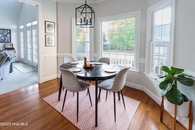 4409 Pinehurst Dr N, Wilson, NC 27896 - dining room with a chandelier and wood finished floors