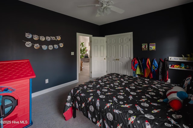 4409 Pinehurst Dr N, Wilson, NC 27896 - carpeted bedroom with a closet and ceiling fan