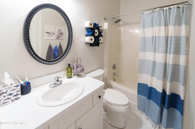 4409 Pinehurst Dr N, Wilson, NC 27896 - bathroom featuring vanity, shower / bathtub combination with curtain, and tile patterned floors