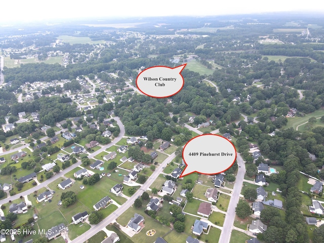 4409 Pinehurst Dr N, Wilson, NC 27896 - aerial view of property and surrounding area