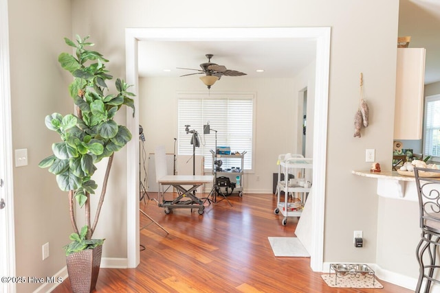 1113 Palmer Way, Morehead City, NC 28557 - entryway featuring wood finished floors and ceiling fan