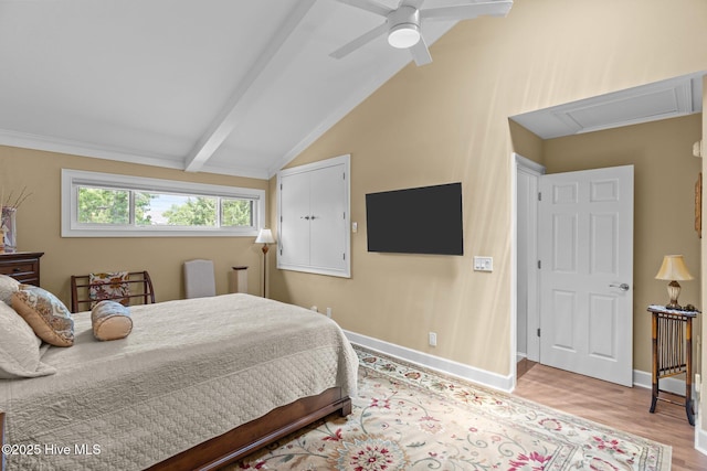 241 Saint James Ct, Wilmington, NC 28409 - bedroom with light wood-style floors, attic access, and a ceiling fan