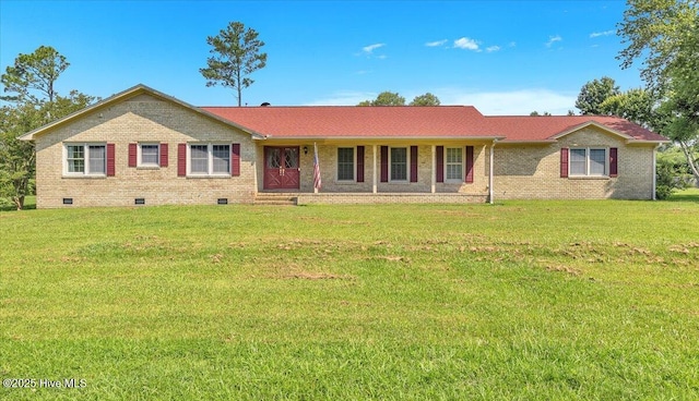 198 Verona Rd, Jacksonville, NC 28540 - ranch-style house featuring crawl space, a front lawn, and brick siding