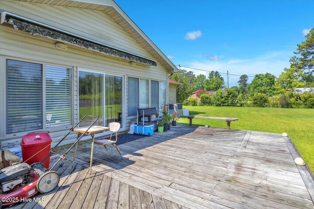 198 Verona Rd, Jacksonville, NC 28540 - wooden terrace featuring a lawn