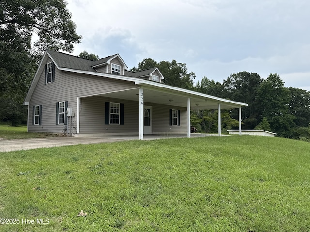 226 Community Rd, Lillington, NC 27546 - view of front of property with a front yard and an attached carport