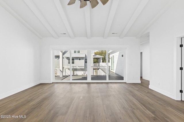 1320 Searay Ln, Carolina Beach, NC 28428 - spare room featuring ceiling fan and wood finished floors