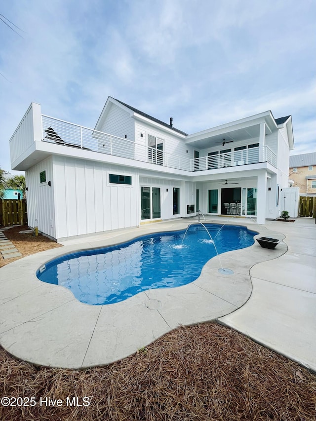 1320 Searay Ln, Carolina Beach, NC 28428 - view of swimming pool featuring a patio and ceiling fan