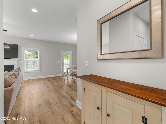510 Transom Way, Sneads Ferry, NC 28460 - hall featuring light wood-style flooring and recessed lighting