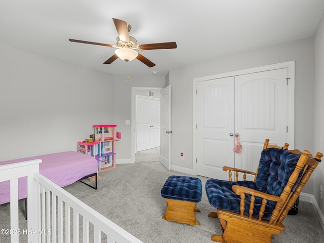 510 Transom Way, Sneads Ferry, NC 28460 - carpeted bedroom with a closet and a ceiling fan