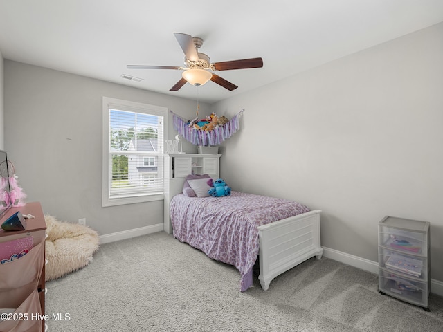 510 Transom Way, Sneads Ferry, NC 28460 - bedroom with carpet floors and ceiling fan