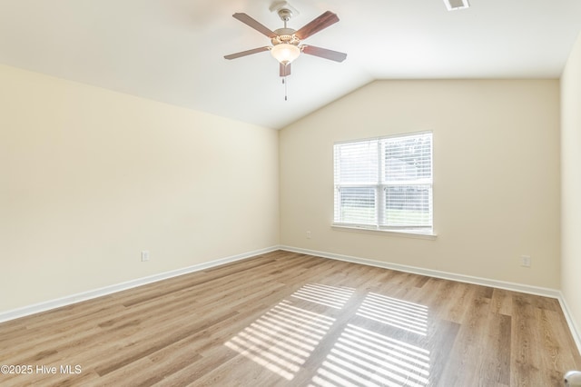 3021 Evening Rd, Castle Hayne, NC 28429 - unfurnished room featuring light wood-type flooring, a ceiling fan, and lofted ceiling