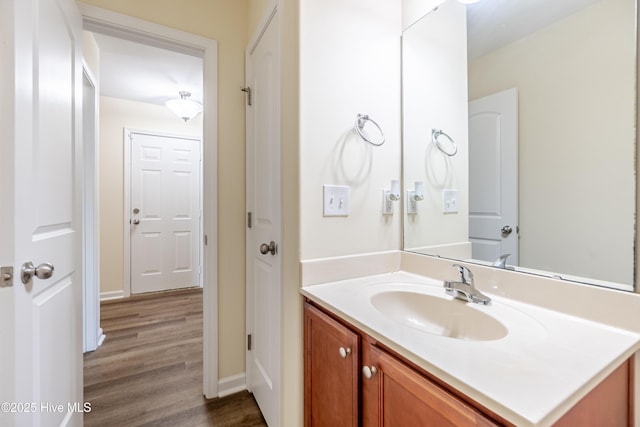 3021 Evening Rd, Castle Hayne, NC 28429 - bathroom featuring vanity and wood finished floors