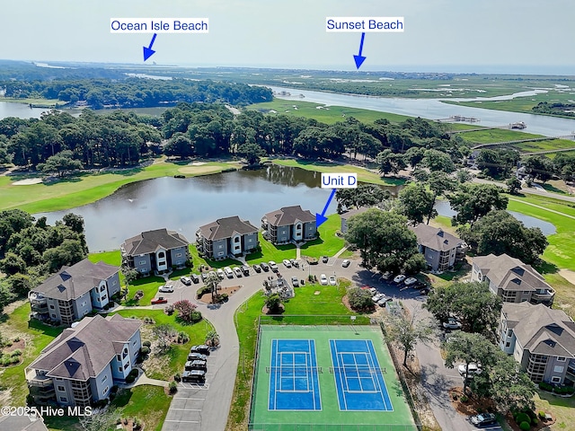 811 Colony Pl # D, Sunset Beach, NC 28468 - bird's eye view of a nearby body of water and a local golf course