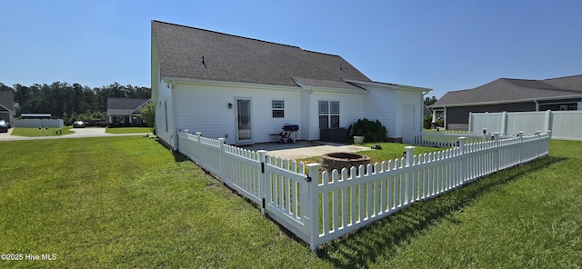 196 Asheberne Dr, Washington, NC 27889 - rear view of property featuring a fire pit