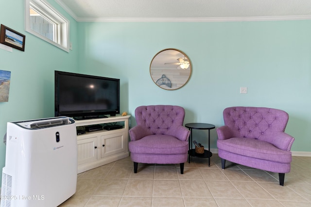2224 New River Inlet Rd Unit 233, North Topsail Beach, NC 28460 - sitting room with crown molding and light tile patterned floors