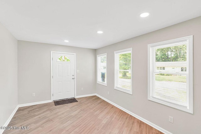 721 New River Dr, Jacksonville, NC 28540 - foyer with light wood-style flooring and recessed lighting