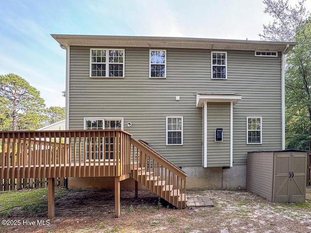 3 S Ct, Pinehurst, NC 28374 - rear view of house with a storage unit and a wooden deck
