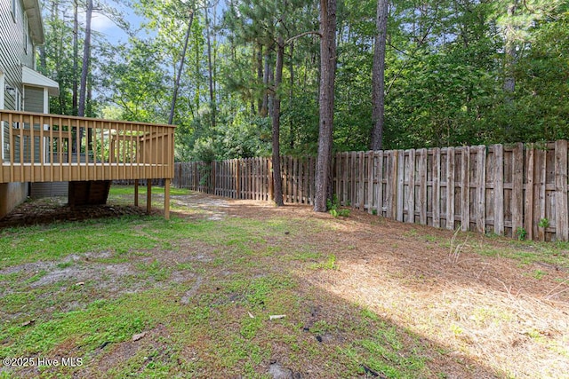 3 S Ct, Pinehurst, NC 28374 - fenced backyard featuring a wooden deck