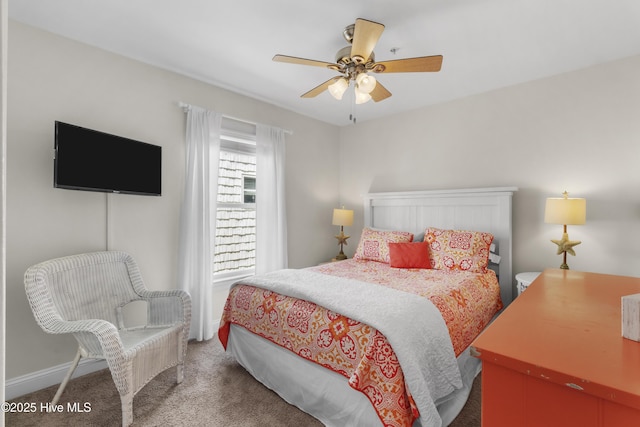 1711 Carolina Beach Ave N Unit B, Carolina Beach, NC 28428 - bedroom with carpet floors and ceiling fan
