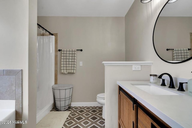 939 Dynamo Ln, Jacksonville, NC 28546 - bathroom featuring a bath, vanity, tile patterned floors, and a shower with curtain