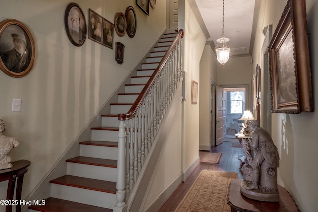 900 Nash St N, Wilson, NC 27893 - staircase featuring wood finished floors and baseboards