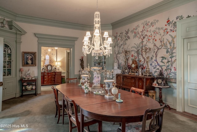 900 Nash St N, Wilson, NC 27893 - dining space featuring a chandelier and crown molding