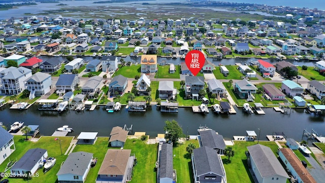 4061 4th St, Surf City, NC 28445 - aerial overview of property's location featuring nearby suburban area and a large body of water