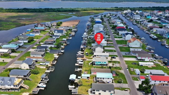 4061 4th St, Surf City, NC 28445 - aerial perspective of suburban area featuring a large body of water