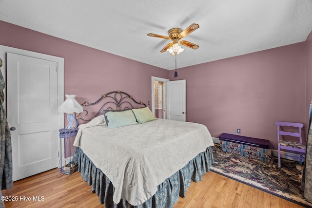 1710 National Ave, New Bern, NC 28560 - bedroom with wood finished floors and a ceiling fan