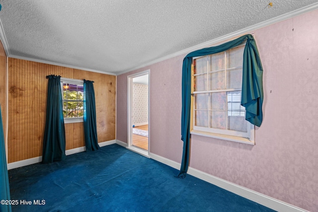 1710 National Ave, New Bern, NC 28560 - carpeted spare room with a textured ceiling and ornamental molding